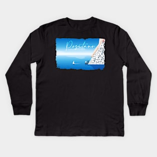 A Minimal Positano Day Kids Long Sleeve T-Shirt